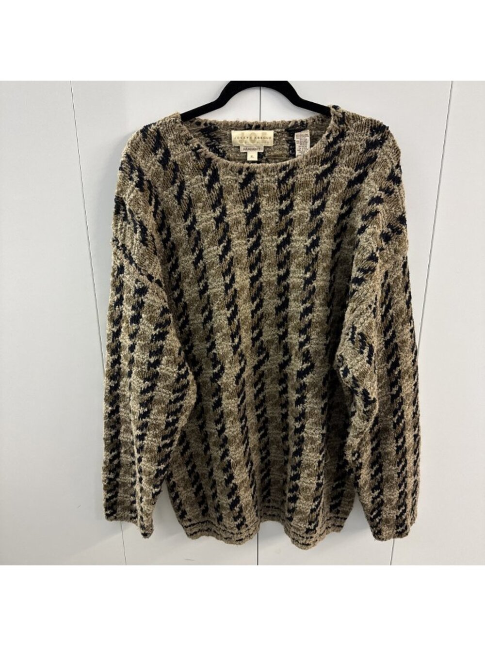 VINTAGE JOSEPH ABBOUD SWEATER SIZE XL UNISEX GEOMETRIC HAND KNIT